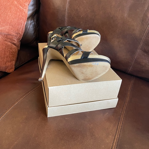 Black and gold sexy sling back stilettos size 9 - Picture 5 of 7